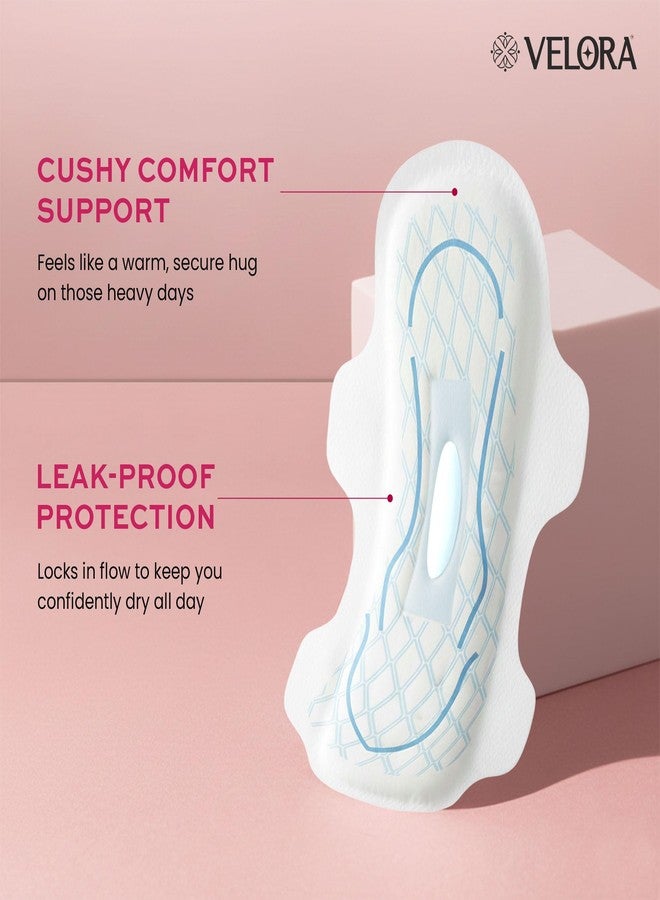Velora Soft Feel & Rash Free XXL 80 Pads, Sanitary Pads for Women and Girls, Quick Absorption, Heavy Flow Champion, Skin Friendly Trifold Sanitary Napkins (40 Pads Each -320MM) - Image 3